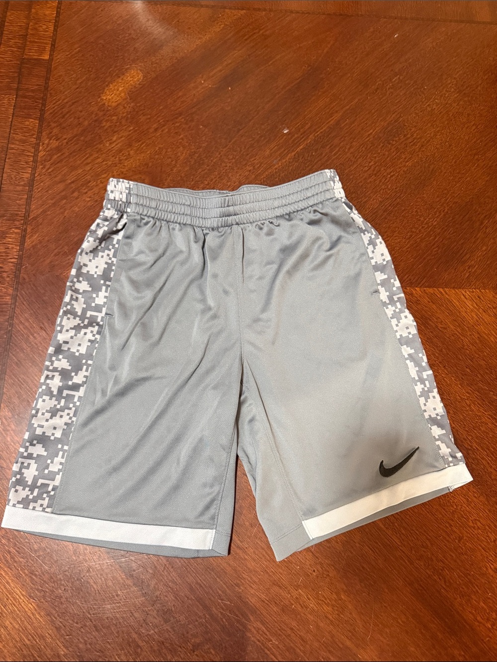 Nike Gray Shorts with Digital Camo Side Panels